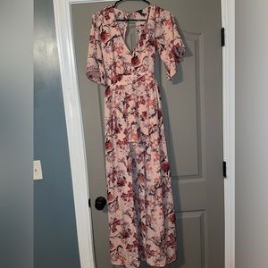 Floral Romper with a long waist clothe